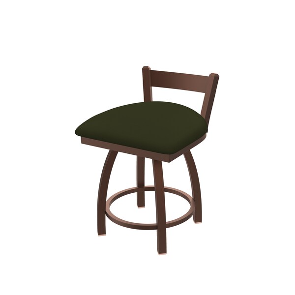 18" Low Back Swivel Vanity Stool, Bronze Finish, Canter Pine Seat